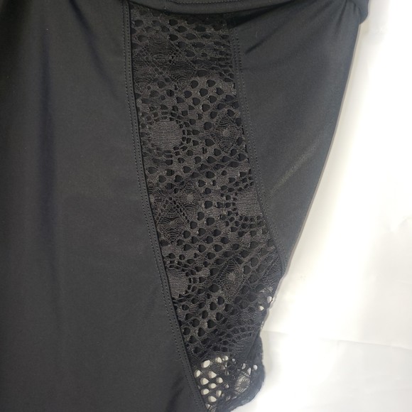 ADORE ME Black One Piece Swimsuit with Crochet Detail Plus Size 44DD NEW - Picture 7 of 11